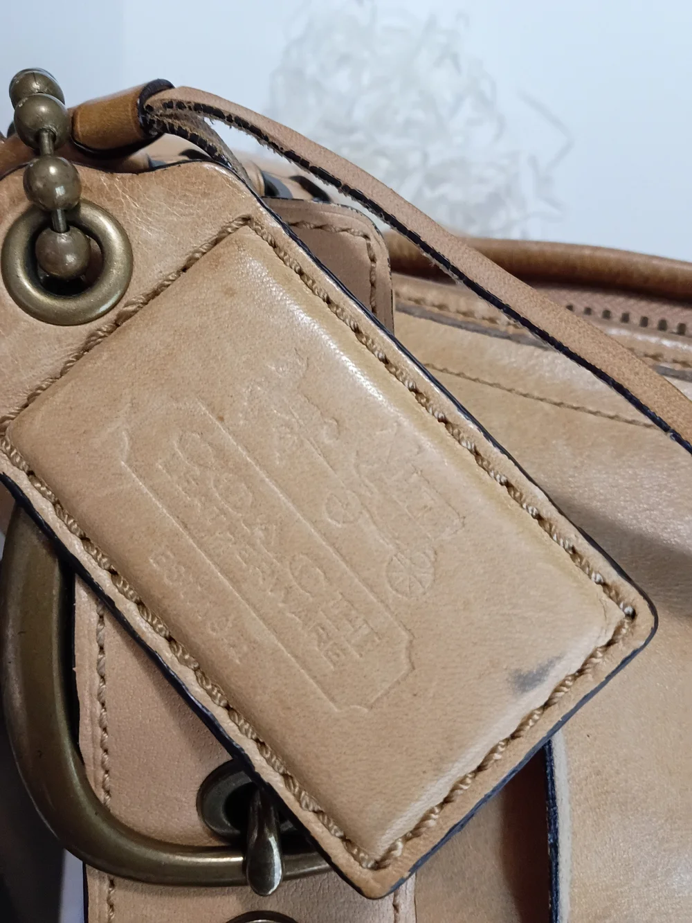 Coach Bleeker Tattersall Butter Leather Hobo Shoulder Bag  Original Hang Tag